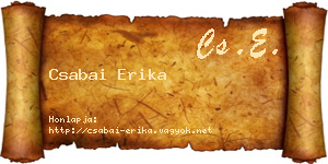 Csabai Erika névjegykártya